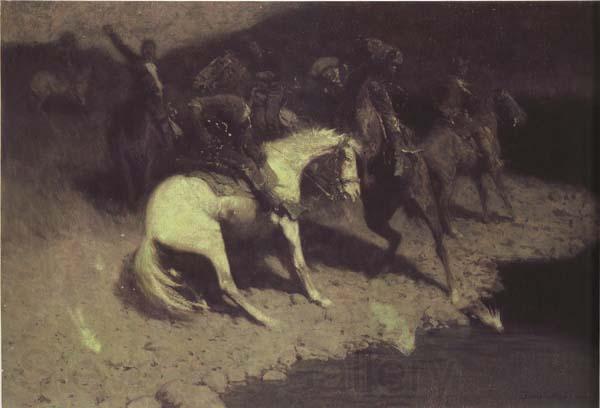 Frederic Remington Fired on (mk43) Norge oil painting art